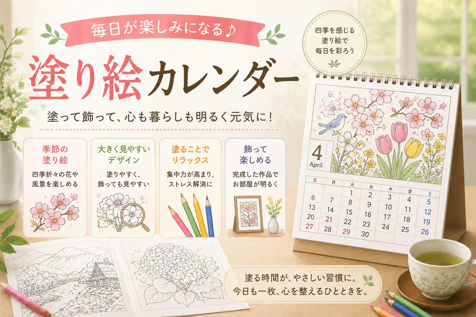 塗り絵カレンダー※編集中