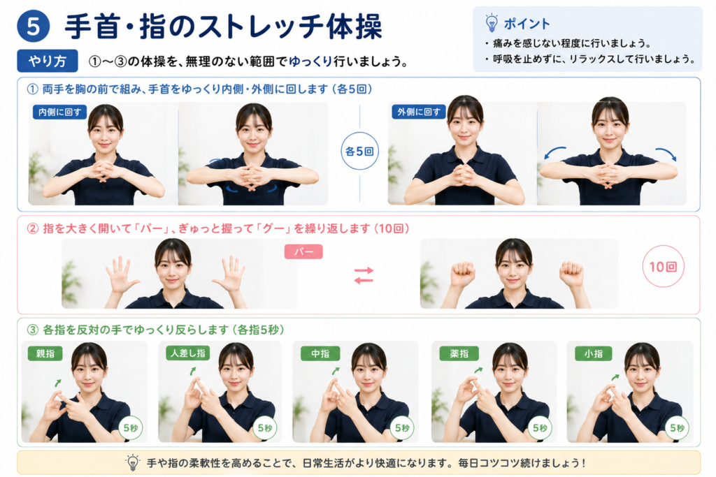 手首・指のストレッチ体操