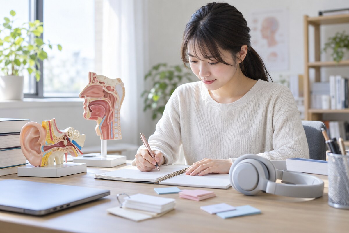 言語聴覚士を目指して勉強する学生