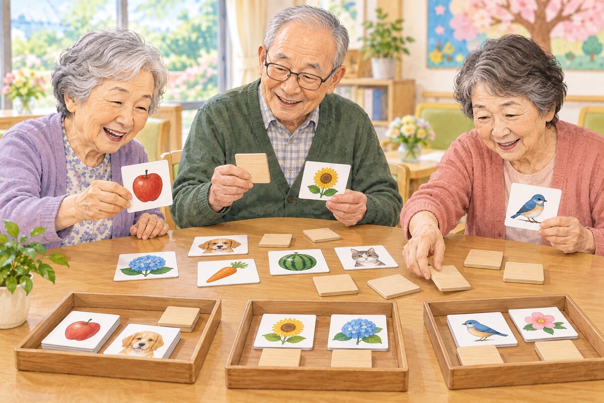 漢字の読み書きを楽しく練習する高齢者