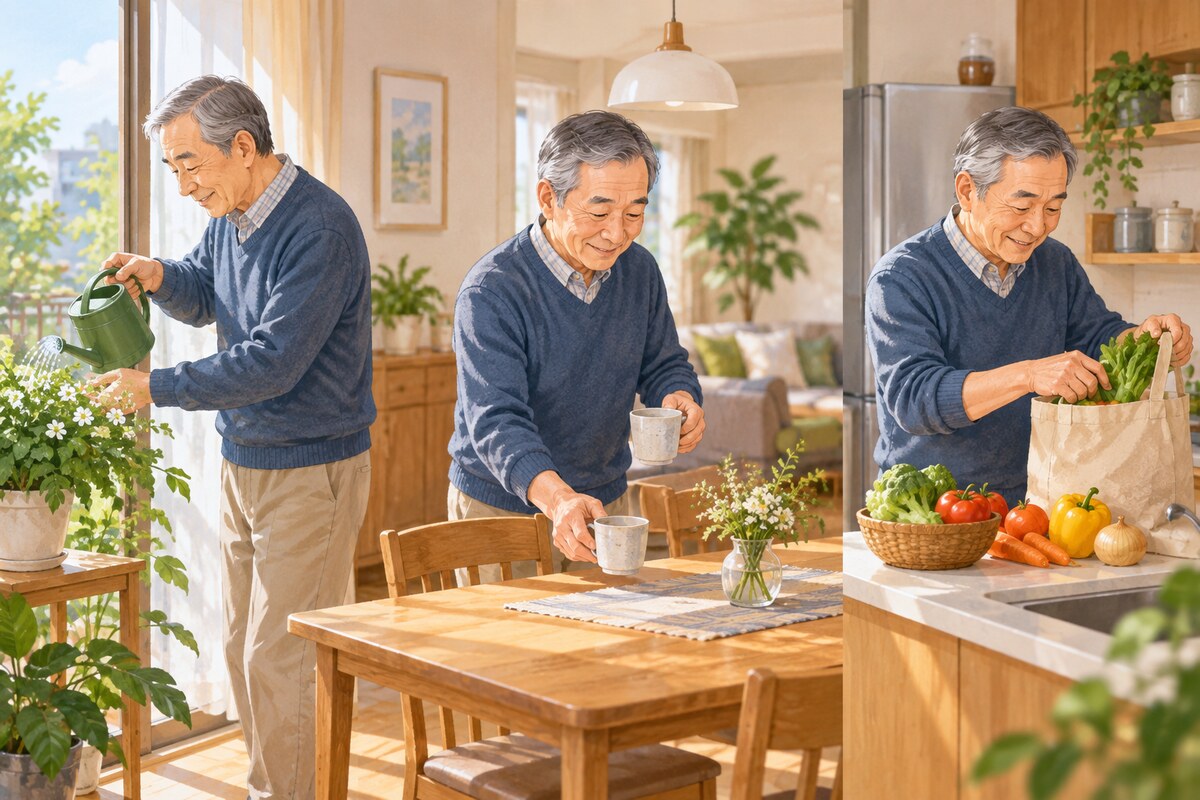 日常生活の中で無理なく体を動かす高齢者