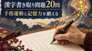 【言語聴覚士が解説】高齢者向け漢字書き取り問題20問｜手指の運動と記憶力を同時に鍛える認知症予防の脳トレ