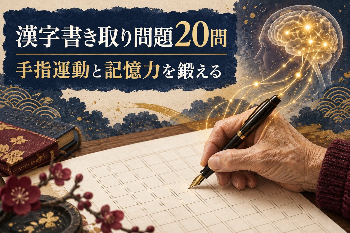 【言語聴覚士が解説】高齢者向け漢字書き取り問題20問｜手指の運動と記憶力を同時に鍛える認知症予防の脳トレ