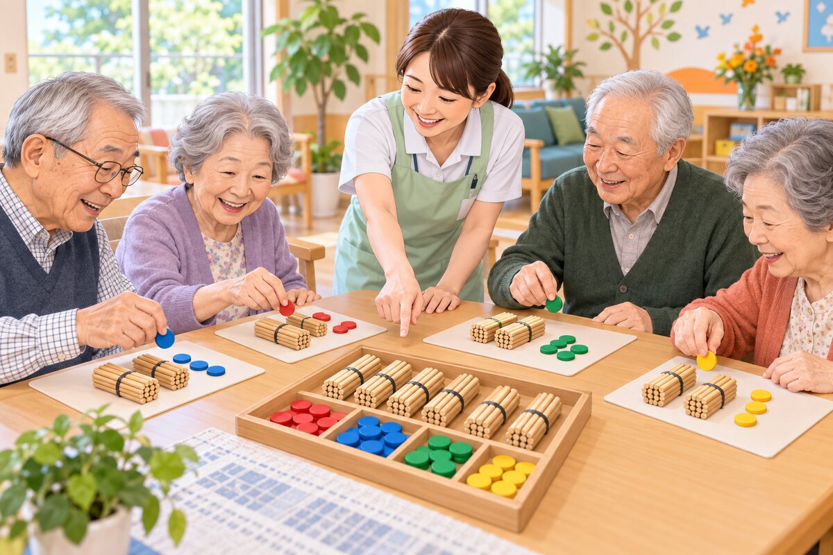 数のまとまりを使った高齢者向け計算レクリエーション