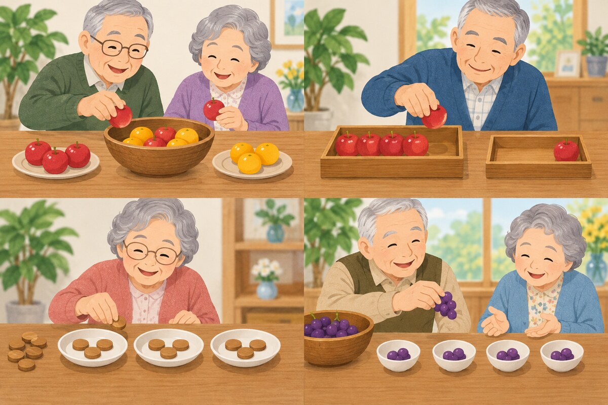 物を足す・引く・分ける操作を表した脳トレ
